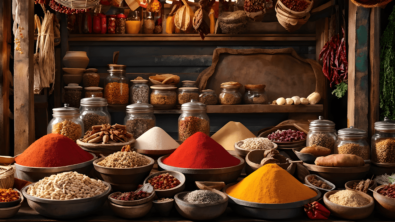 NDAYRI selectionnant des epices en Guinee